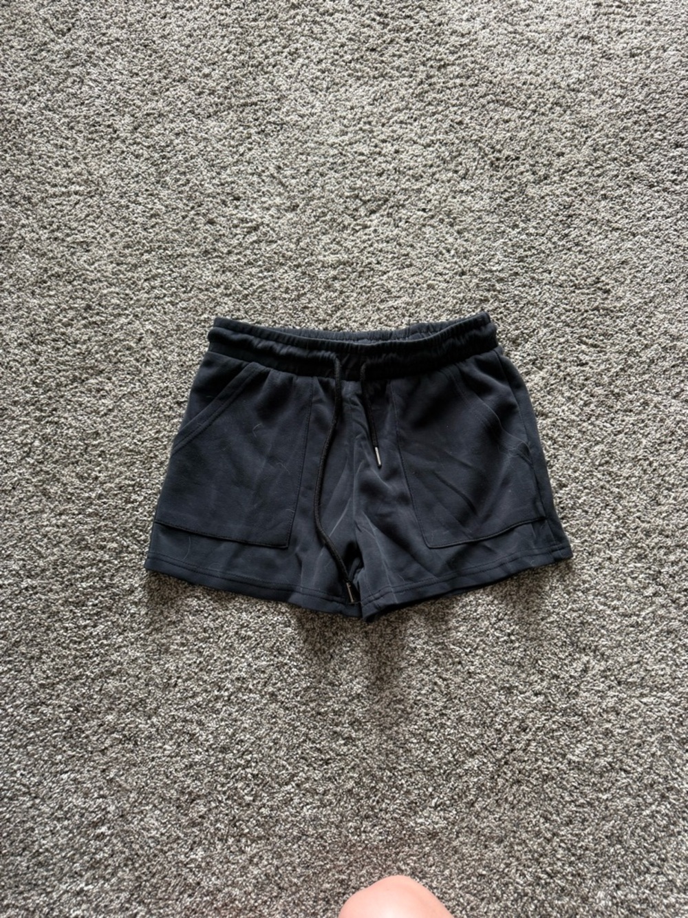 Women's Black Drawstring Lounge Shorts